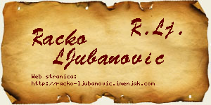 Racko LJubanović vizit kartica
